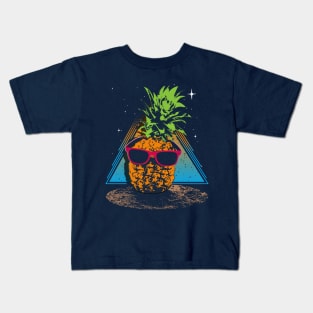 Retro Pineapple Beach Kids T-Shirt